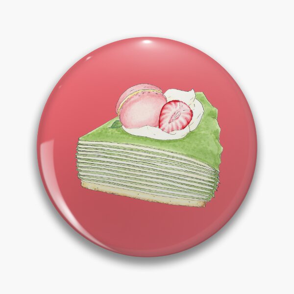 Item preview, Strawberry Lemon Matcha Torte - Traditional Illustrated Drawing designed and sold by SChristineBrink.