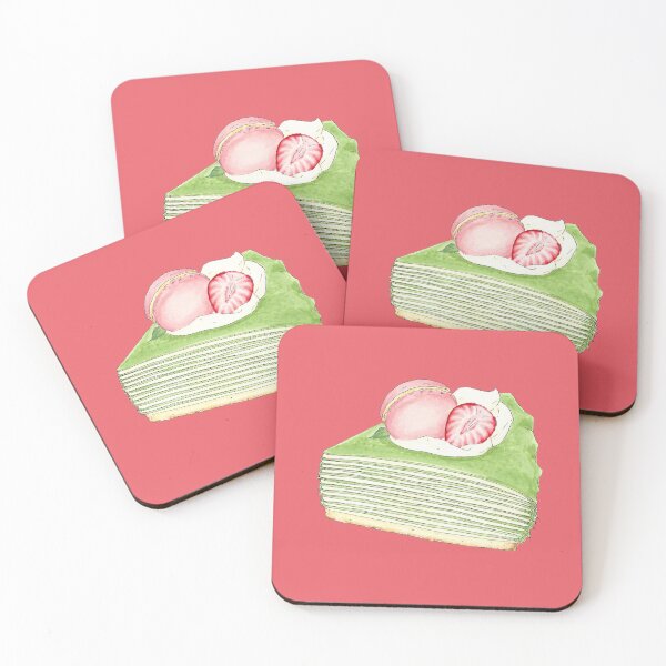 Item preview, Strawberry Lemon Matcha Torte - Traditional Illustrated Drawing designed and sold by SChristineBrink.