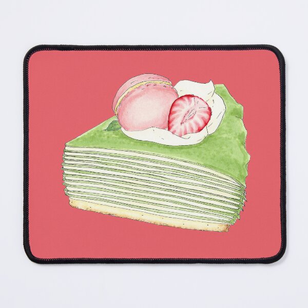 Item preview, Strawberry Lemon Matcha Torte - Traditional Illustrated Drawing designed and sold by SChristineBrink.