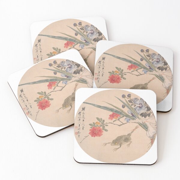 Item preview, Frog and flower, 19th Century Chinese Painting designed and sold by cheeseburgercat.