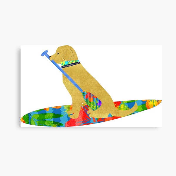 Stand Up Paddle Board Preppy Yellow Lab Canvas Print
