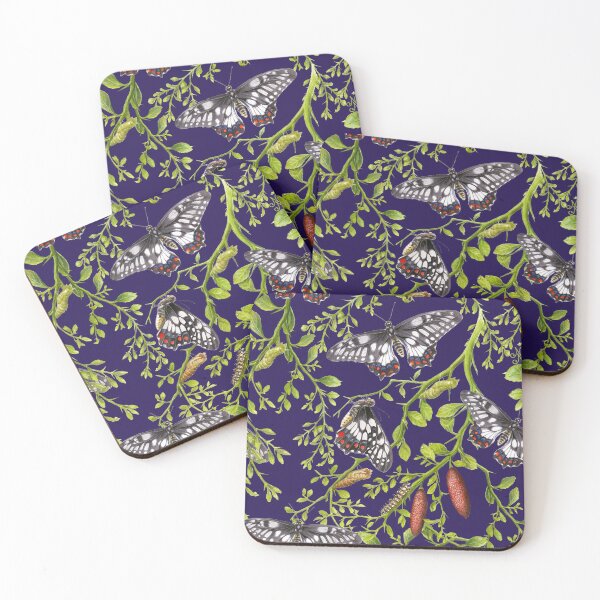 Item preview, Dainty Swallowtail and Native Lime pattern on Navy Blue designed and sold by Nadya Neklioudova.