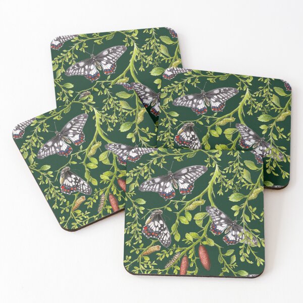 Item preview, Dainty Swallowtail and Native Lime pattern on Green designed and sold by Nadya Neklioudova.