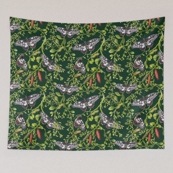 Item preview, Dainty Swallowtail and Native Lime pattern on Green designed and sold by Nadya Neklioudova.