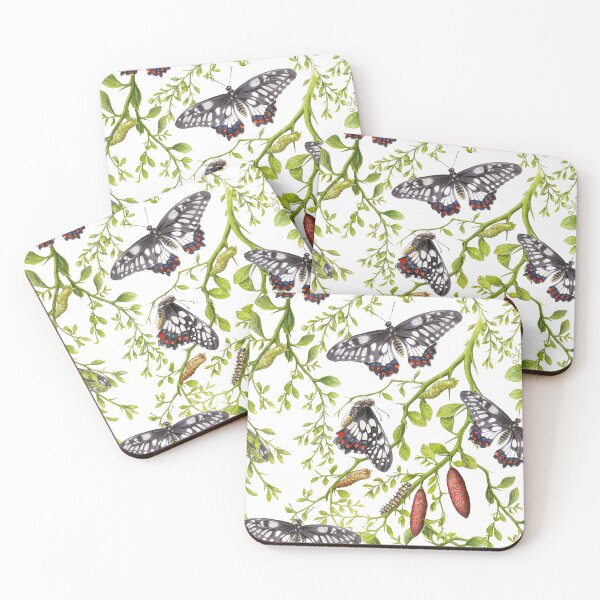 Item preview, Dainty Swallowtail and Native Lime pattern on White designed and sold by Nadya Neklioudova.