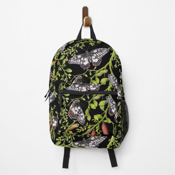 Item preview, Dainty Swallowtail and Native Lime repeat pattern on Black designed and sold by Nadya Neklioudova.