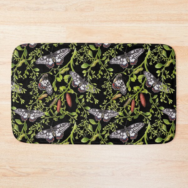 Item preview, Dainty Swallowtail and Native Lime repeat pattern on Black designed and sold by Nadya Neklioudova.