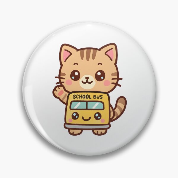Item preview, Kawaii cat dressed as a school bus. designed and sold by BYADRIANU.