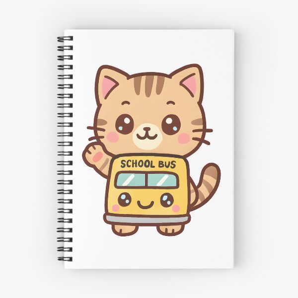 Item preview, Kawaii cat dressed as a school bus. designed and sold by BYADRIANU.