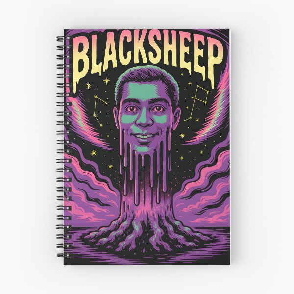 Item preview, "BlackSheep Cosmic Melt – Psychedelic Portrait in Neon Universe" designed and sold by The funayper .
