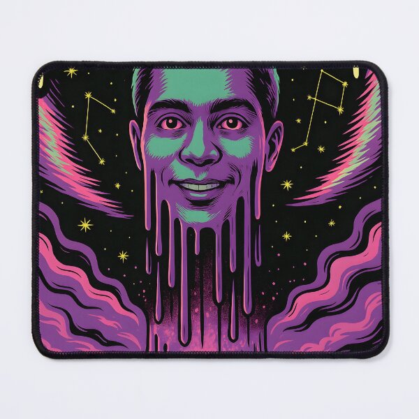 Item preview, "BlackSheep Cosmic Melt – Psychedelic Portrait in Neon Universe" designed and sold by The funayper .