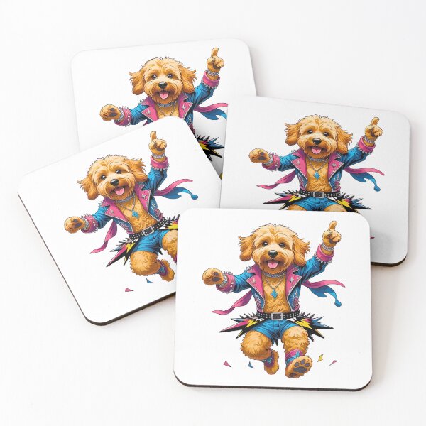 Item preview, Cute Rockstar Golden Doodle Cartoon – Fun Music Dog Art designed and sold by Fredster1966.