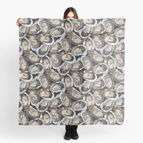 Item preview, Oyster Seafood Feast in Charcoal designed and sold by Joan and Rose.