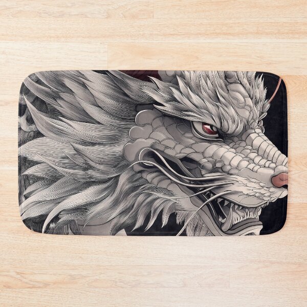 Item preview, Japanese Dragon Mythical Creature with Red Horns and Fierce Look designed and sold by mildaclairmo.