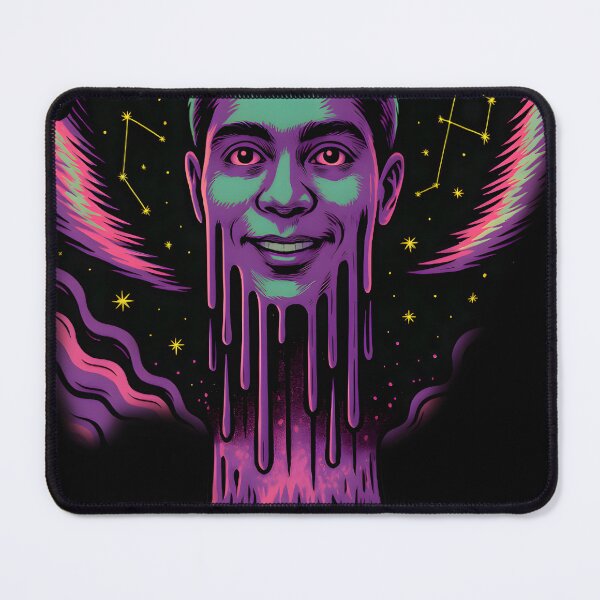 Item preview, "BlackSheep Cosmic Melt – Psychedelic Portrait in Neon Universe" transparent designed and sold by The funayper .