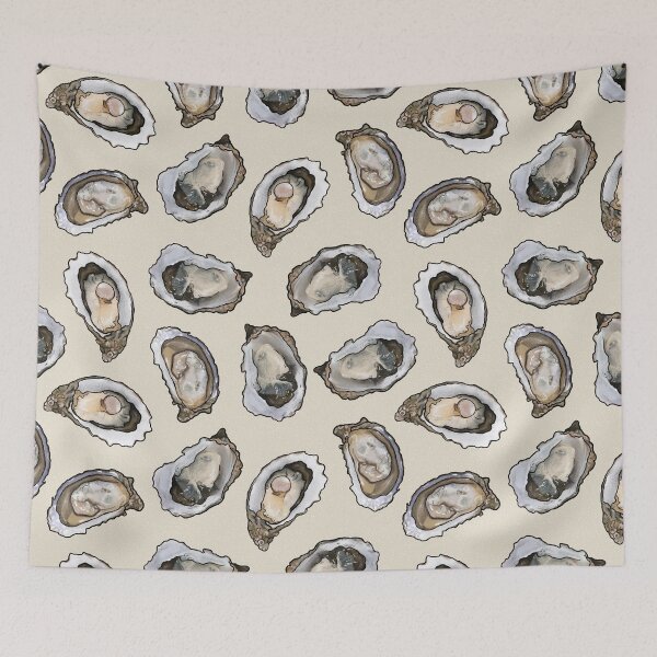 Item preview, Oysters and pearls in Cream designed and sold by Joan and Rose.