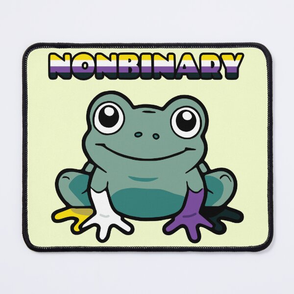 Item preview, Cute Frog Wearing "Socks" That Are In Nonbinary Colors designed and sold by Pudding Imagines.