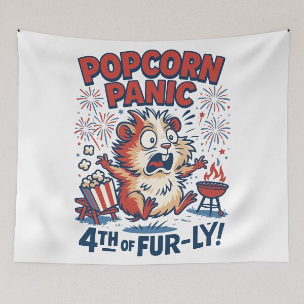 Item preview, Popcorn Panic Hamster 4th of Fur-ly Funny Fireworks designed and sold by WildlifeInc.