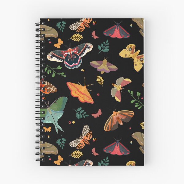Item preview, Hand Drawn Seamless Moth Pattern on a Black Background  designed and sold by Cherie Brunetti.
