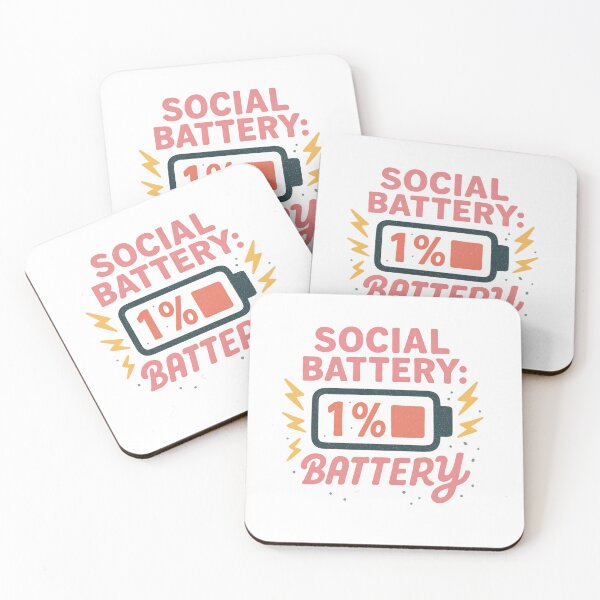 Item preview, Social Battery: 1 % – Low-Power Introvert Alert designed and sold by Merchbes.