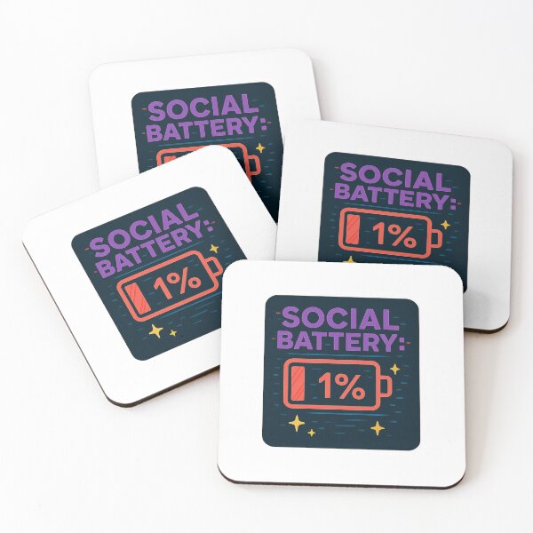 Item preview, Social Battery: 1 % – Low-Power Introvert Alert designed and sold by Merchbes.
