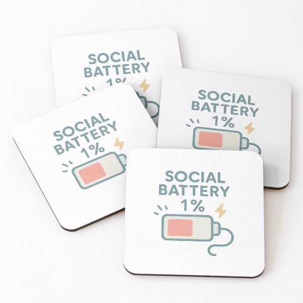 Item preview, Social Battery: 1 % – Low-Power Introvert Alert designed and sold by Merchbes.