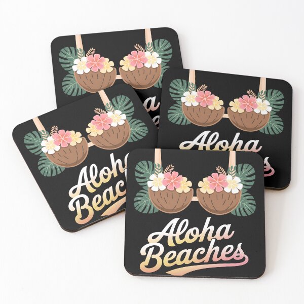 Item preview, Aloha Beaches Funny Summer Coconut & Flower Bra designed and sold by MAKOPOKOShop.