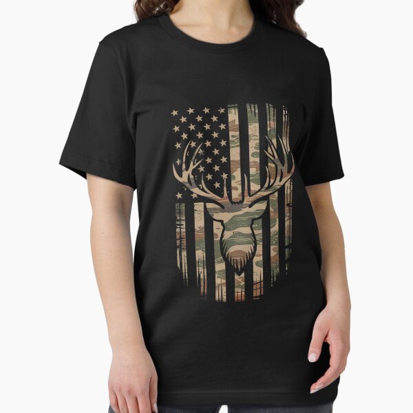 Artikel-Vorschau von Amerikanische Flagge Camouflage Outdoor Geweih Hirsch, designt und verkauft von honeyedamber.