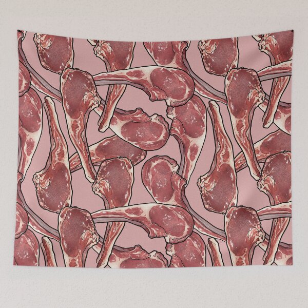 Item preview, Lamb Chop Meat Feast, Butcher BBQ, pink designed and sold by Joan and Rose.