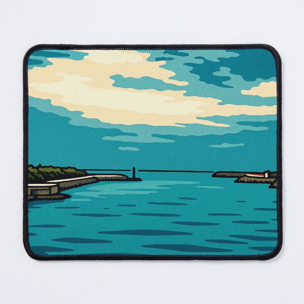 Item preview, Harbor Embrace | Gateway to Adventure – Retro Ukiyo-e Vibes designed and sold by GeEeN.