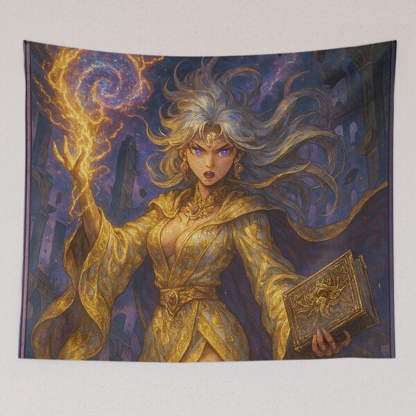 Item preview, Golden Sorceress Magical Power. Collectible card designed and sold by JonelleTshirts.