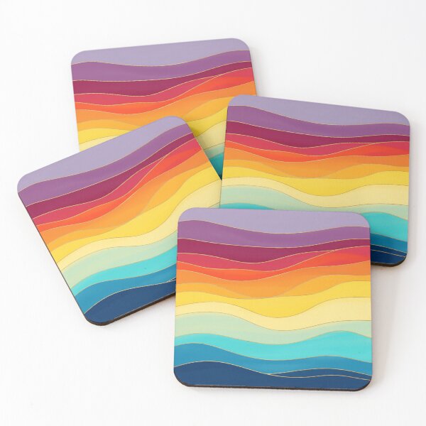 Item preview, Minimalist Retro Summer Rainbow Waves - Modern Colourful Abstract Art designed and sold by DaisyHouse.