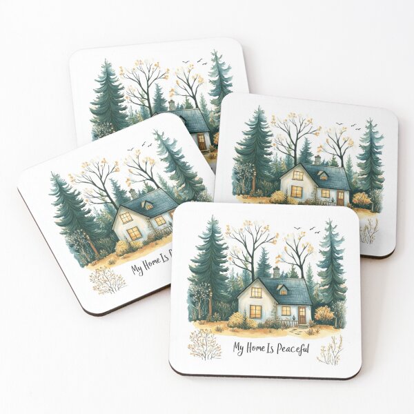Item preview, My Home Is Peaceful – Cozy Quote designed and sold by Myra365Art.