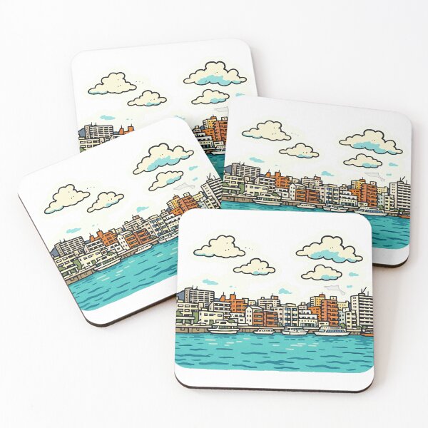 Item preview, Harborfront Skyline | Urban Nautical Charm – Retro Ukiyo-e Vibes designed and sold by GEEEN.