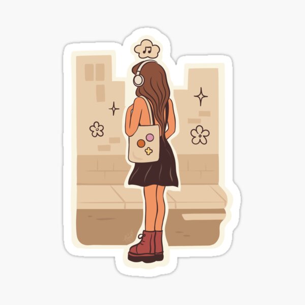 Item preview, Sticker City Indie Girl designed and sold by ReveuseEnCavale.