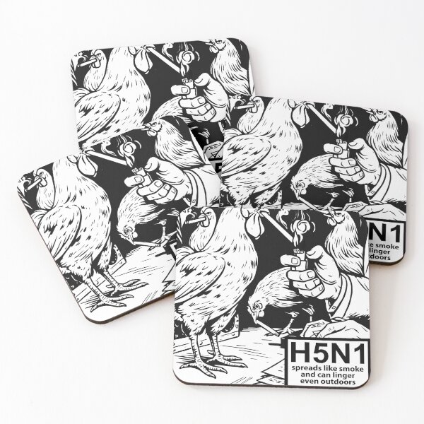 Item preview, Illustrated H5N1 Spreads Like Smoke Airborne Virus Warning Label PSA designed and sold by ScientiaAcLabor.