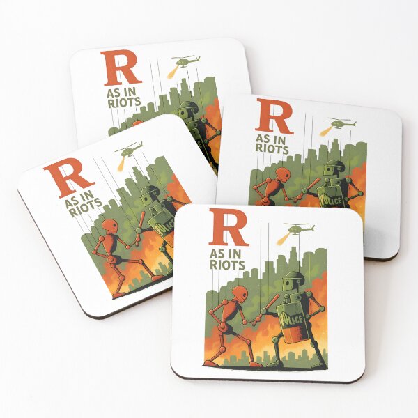 Item preview, R as in riots  dark theme political cynical alphabet designed and sold by dark alphabet.