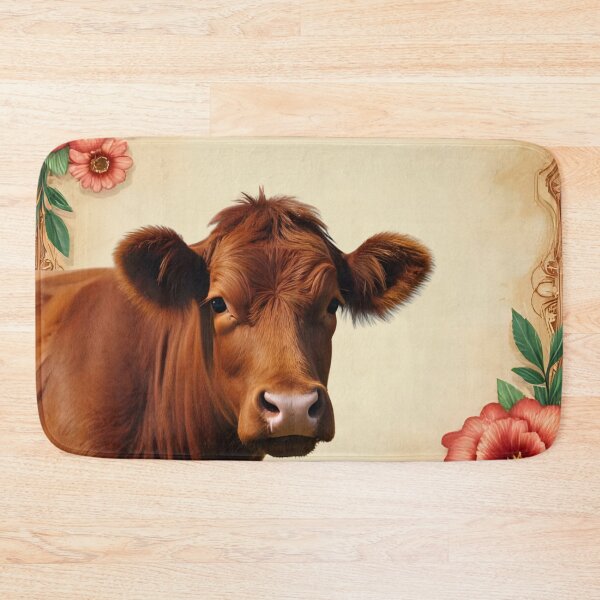 Item preview, Charming Chocolate cow with floral frame  designed and sold by Denya4Design.