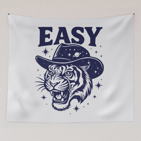 Item preview, Easy Tiger Cowboy Space Western Shirt Cosmic Tiger Graphic Tee Retro Country Outer Space T Shirt for Men Women Wild West Style designed and sold by XanaduHills.
