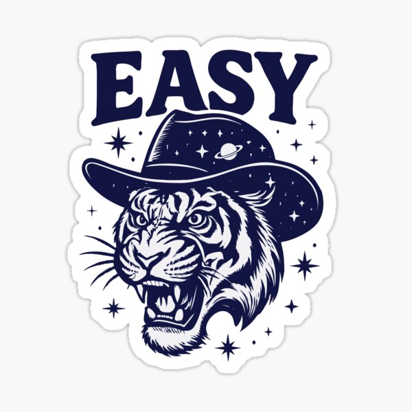 Item preview, Easy Tiger Cowboy Space Western Shirt Cosmic Tiger Graphic Tee Retro Country Outer Space T Shirt for Men Women Wild West Style designed and sold by XanaduHills.