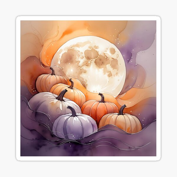 Item preview, Pumpkin Glow Under the Autumn Moon designed and sold by Mos Thainique.