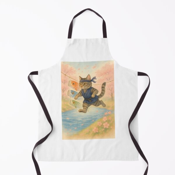 Item preview, Ninja Cat & Koinobori — Cherry Blossom Spring Adventure designed and sold by Zen Cat Studio.
