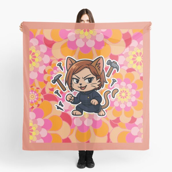 Item preview, Floral Fighter Cat with a Hammer Punch designed and sold by NyxVerse-Studio.