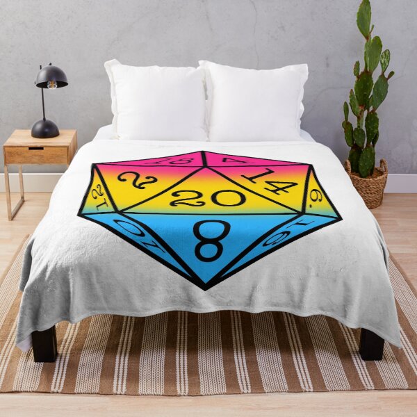 Artikelvorschau, Pan-Pride-Flagge D20 (Ombre-Edition) entworfen und verkauft von LoviatarStudios.