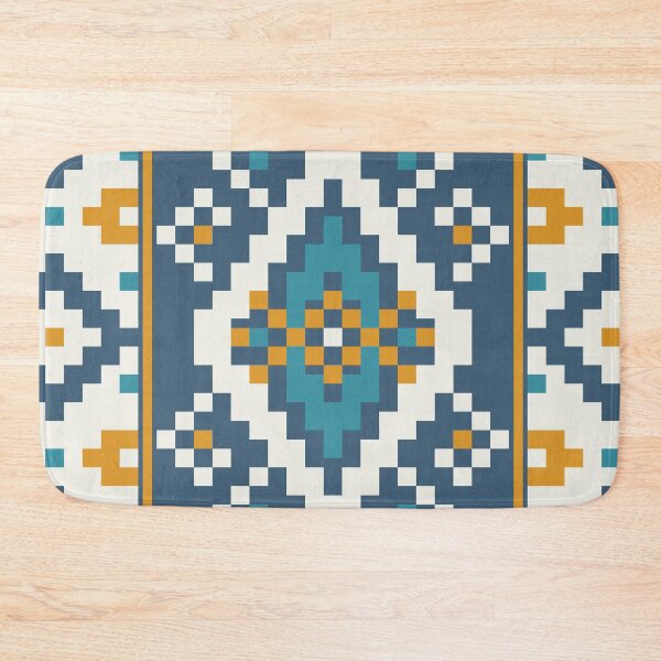 Item preview, Abstract Pixel Blocks Fabric Pattern with Bold Color Transitions for Modern Textiles designed and sold by Loomexa Studio .