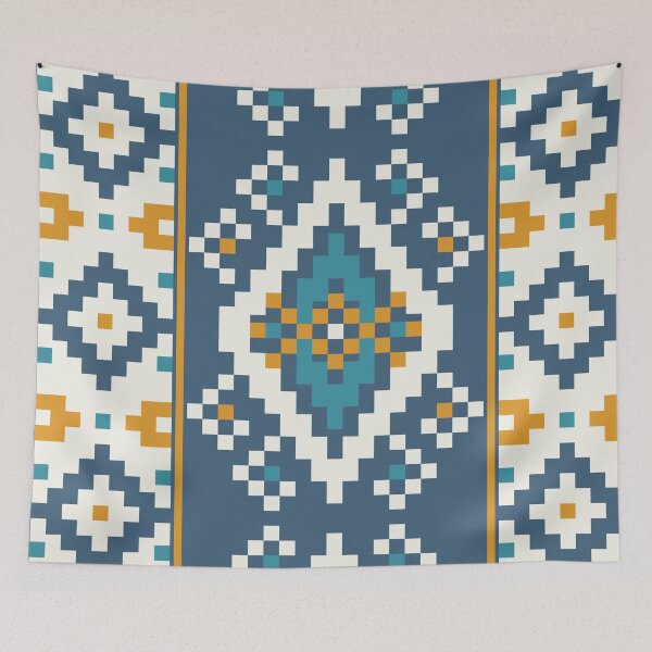 Item preview, Abstract Pixel Blocks Fabric Pattern with Bold Color Transitions for Modern Textiles designed and sold by Loomexa Studio .