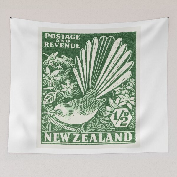 Item preview, 1935 NEW ZEALAND Fantail Piwakawaka Stamp  designed and sold by retrographics.