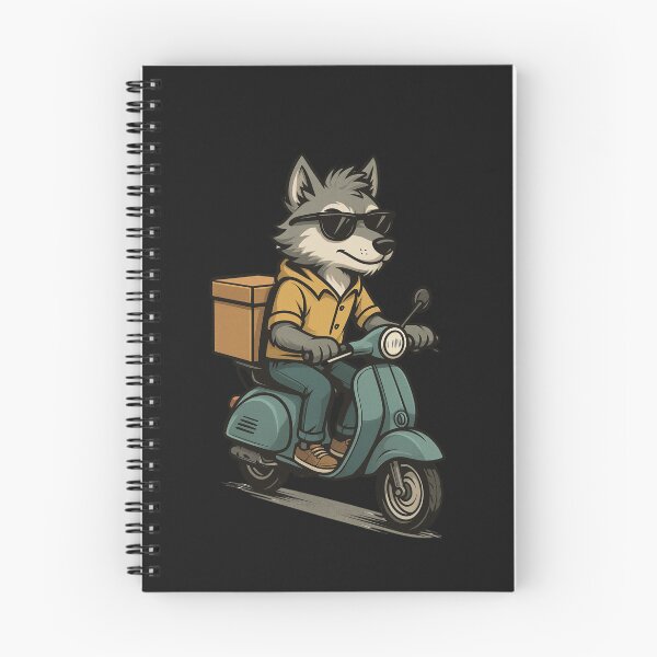 Item preview, Stylish Wolf on Scooter with Delivery Bag | Urban Animal Courier Art designed and sold by ColorSplash123.