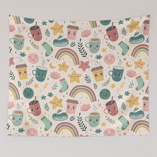 Item preview, Whimsy Doodle Chaos – Fun Abstract Seamless Pattern designed and sold by Mintloop-Studio.