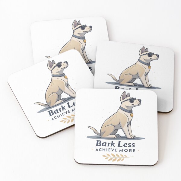 Item preview, Bark Less, Achieve More – Motivated Dog Cartoon designed and sold by Mintloop-Studio.